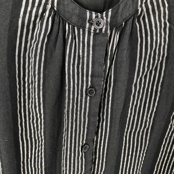 Rails Eloise Top Sagrada Stripe Button Down Shirt Black Metallic Size Small - Picture 2 of 10
